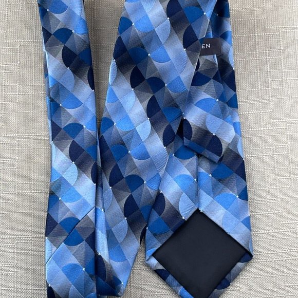 Van Heusen Men Tie Blue Tone Necktie 100% Silk Classic Tie - Picture 5 of 11
